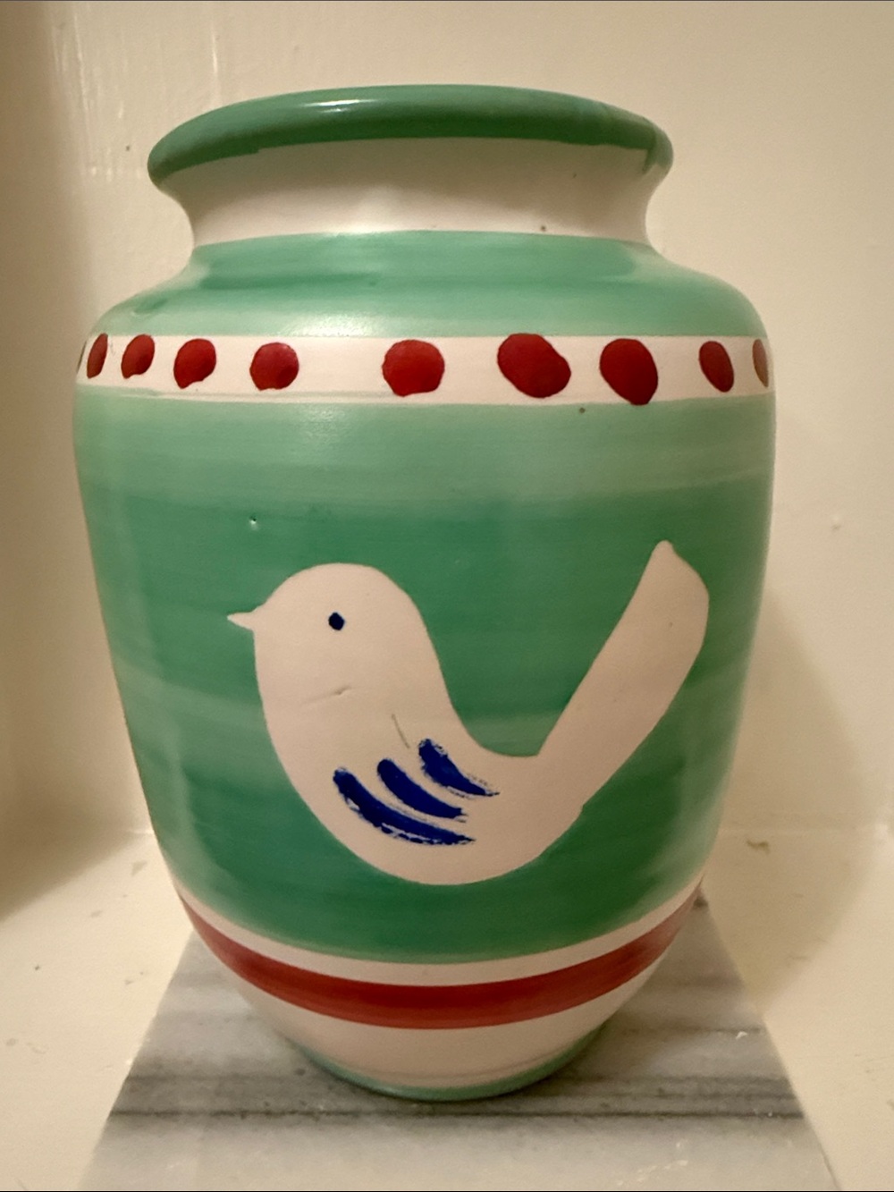 Vtg MCM BITOSSI LONDI STYLE Paoli Ceramiche Italy Pottery Vase Fish Bird Heart